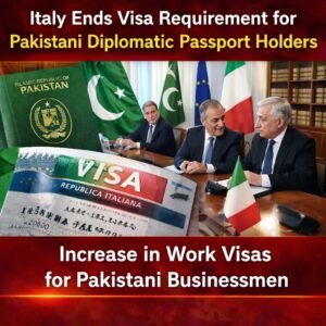 “اٹلی کی پاکستانی سفارتی پاسپورٹ رکھنے والوں کی ویزا شرط ختم”